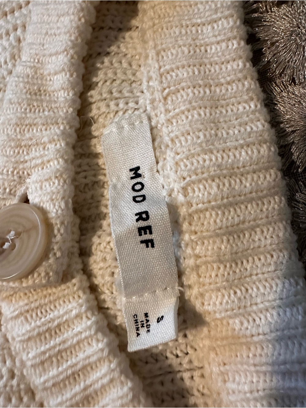 Mod Ref Cream Ribbed Button-Front Cardigan - Picture 2 of 4